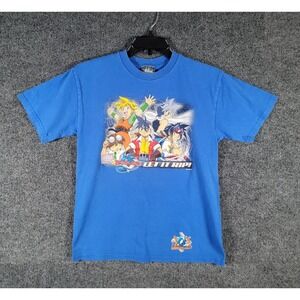 Vintage Beyblade Shirt Medium Boys Blue Anime Y2K Graphic Japan Cotton RARE